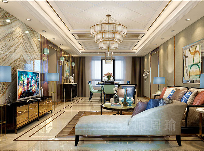 大鸡巴日大美女世纪江尚三室两厅168平装修设计效果欣赏